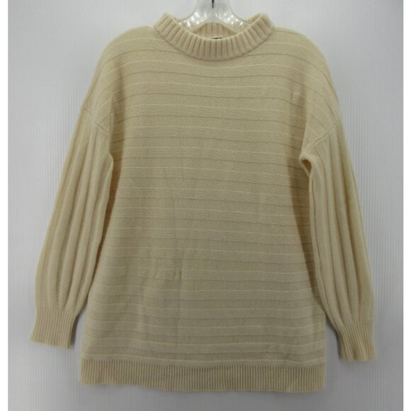 Theory Sweaters - Theory Sweater Medium Cashmere Pullover Ribbed Striped Preppy *